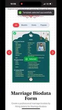 Muslim Marriage Biodata Format | Marriage Biodata Maker #islamicmarriage