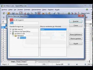 Grabar macro y asignar a botón en Apache OpenOffice Calc