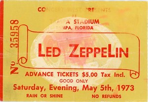 May 05, 1973: Led Zeppelin at Tampa Stadium Tampa, Florida, United States | Concert Archives