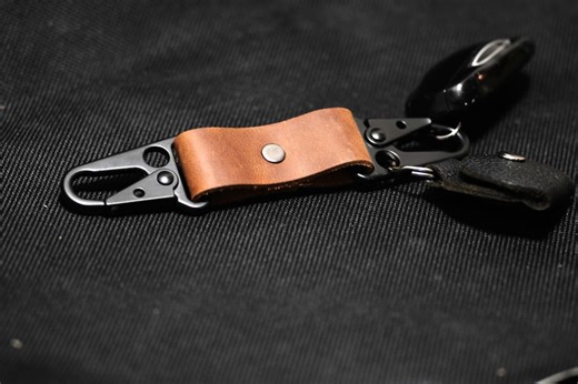 Tactical Leather Keychain - Etsy