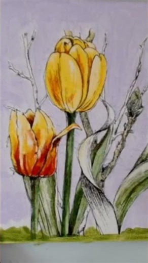 ¡ No Te Lo Creerás! Cuadro de Tulipanes Amarillos con Servilleta y Glitter¡ Resultado Mágico!