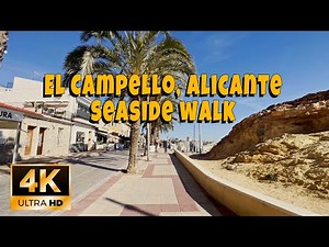 El Campello, Alicante: Seaside Walk in 4K (January 2024)
