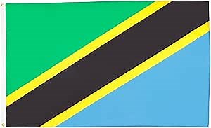 AZ FLAG - Tanzania Flag - 2x3 Ft - 100D Polyester Tanzanian Banner with Two Metal Grommets - Fade Resistant - Vivid Colors - 2' x 3' Feet - 90x60 Cm