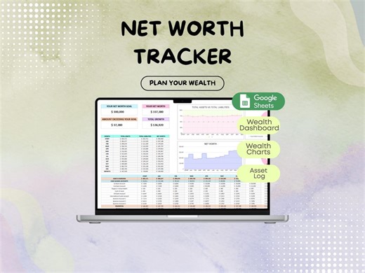 Net Worth Tracker Google Sheets | Wealth Dashboard | Asset and Liability | Financial Freedom Planner | Net Worth Log Professional Investment - Etsy