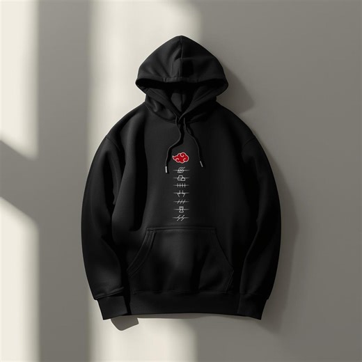 Akatsuki Cloud Black Hoodie, Japanese Anime Streetwear - Etsy