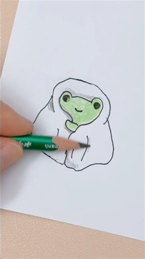 Cute little frog drawing / easy things to draw when bored