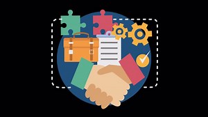 Download Business Collaboration Handshake 2D Motion Graphics Animation On Alpha Channel for free