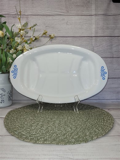 Vintage Corning Ware Blue Cornflower Platter, Roaster, Serving Tray - Corning Ware Cornflower Blue Platter - Etsy