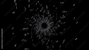 Zig zag Tunnel Floating Transform Monochrome Background. Vj retro zig zag shape screen in black and white. Fast movement of dance geometrical shapes for VJ music stage, transition, shows, intro