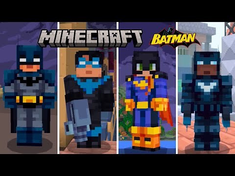 All Batman Suits in Minecraft x Batman DLC | Minecraft Bedrock (PC, Xbox, PS4, Nintendo, Mobile)