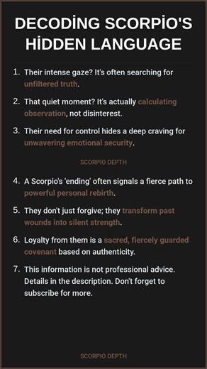 Scorpio's Hidden Signals: 6 Unspoken Truths