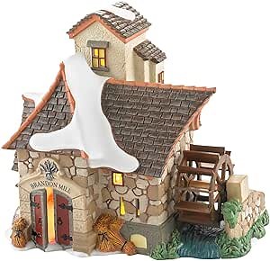 Department 56 Dickens' Village The Brandon Mill Lit Animated Building, 6.1 inch, Multicolor