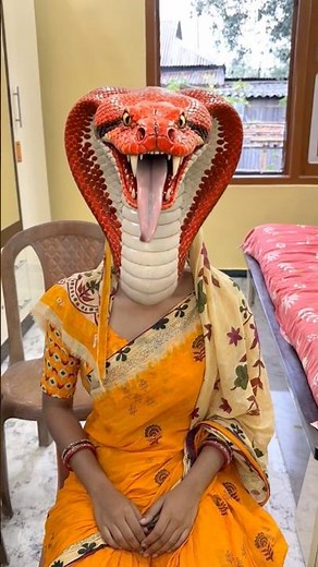 The Girl Transforms Into a Red Monster Snake! 😱🐍 / #monstersnake #snaketrasformation
