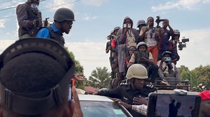 268K views · 16K reactions | Vandalizing our property at the rally venue seems to have not been enough for the regime and its criminal elements. They have also denied us access to our campaign venue and deployed all sorts of war machinery. Some of my campaign team members have been beaten in this scuffle! #FreeUgandaNow | Bobi Wine | Facebook