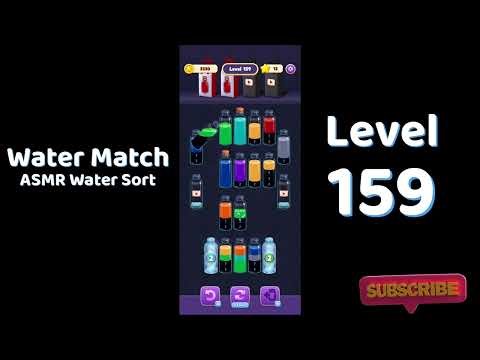 Water Match Level 159 Walkthrough 💧🎮 | Water Match ASMR Water Sort | Solutionguruji