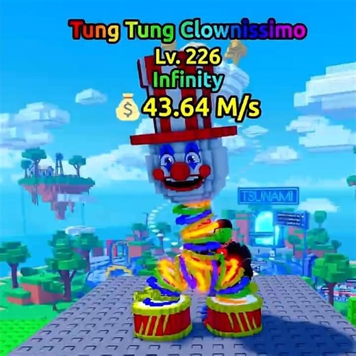 TUNG TUNG CLOWNISSIMO new INFINITY Escape Tsunami For Brainrots Roblox