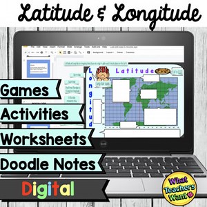 Latitude and Longitude Games, Activities and Worksheets Distance Learning