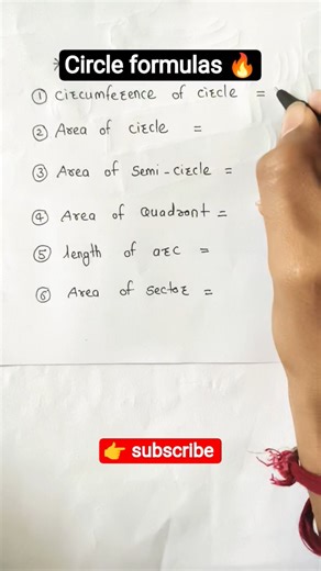 Circle basic Formulas 🔥.#mathstricks #circle