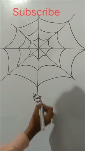 Easy spider web drawing#easydrawing#drawings#spiderwebdrawing#shortsfeed#youtubeshorts#shorts