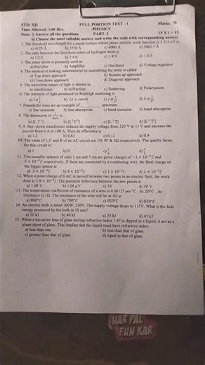 #12th standard physics full portion question paper#