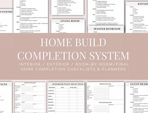 Printable   Editable Home Build Completion System Checklists & Planner (google Sheet and PDF) - Etsy