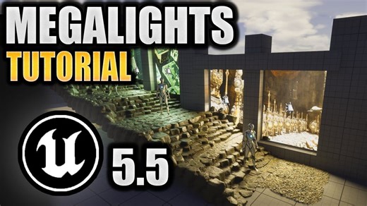 【虚幻引擎5】如何使用UE5.5的mega light技术（中文字幕）