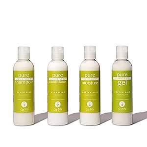 CurlMix Wash and Go Kit for Curly Hair with Organic Castor Oil - Shampoo, Conditioner, Moisturizer and Gel - Strengthens - Vanilla Berry