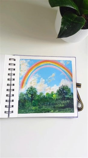 Rainbow After the Rain...The Final Frame🌈✨️#shorts #acrylicpainting #rainbowpainting #artshorts #art