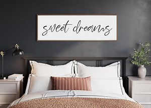 Master Bedroom Sign | Sweet Dreams Wood Sign | Bedroom Wall Decor | Sign for Bedroom | Wood Framed Sign | Sign Above Bed | Bedroom Wall Art - Etsy