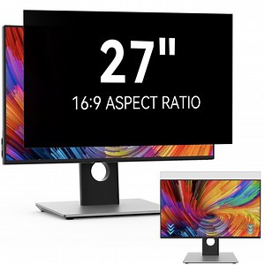 Fully Removable 27 Inch Privacy Screen Filter for 16:9 Widescreen Computer Monitor,Desktop PC,Eye Protection Anti Glare Blue Light Filter Privacy Shield,Anti Spy Screen Protector Film 27 In