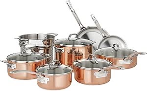 Viking Culinary 40571-9993C Stainless Steel Copper Cookware Set, 13 Piece