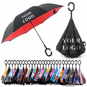 [Hot Item] AI-MICH Inverted Travel Umbrellas Carabiner Handle Compact Reverse Umbrella Rain UV Protection