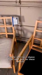 Wood chairs restored from #goodwill I picked up that were a bit worn.#diy #thrifting #transformation