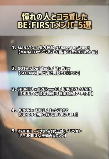 憧れの人とコラボしたBE:FIRSTの新曲