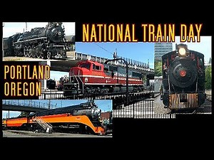 National Train Day Portland Oregon, Lincoln Locomotive, SP 4449 Daylight, SP&S 700, Polson Logging