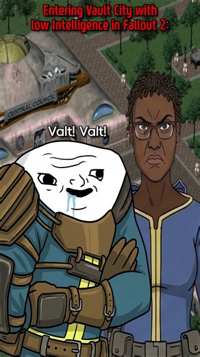 Entering Vault City with low Intelligence in Fallout 2