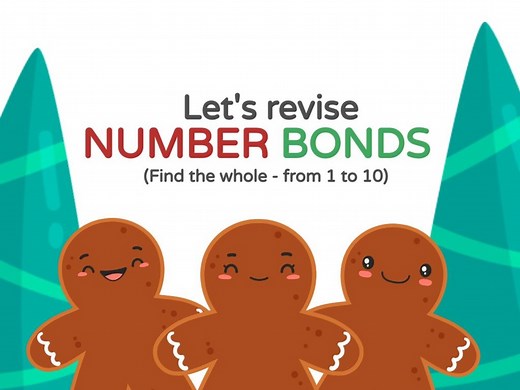 CHRISTMAS - NUMBER BONDS 1 TO 10 (FIND THE WHOLE)