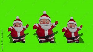 Dancing Santa Claus animation on green screen for Christmas and holiday projects