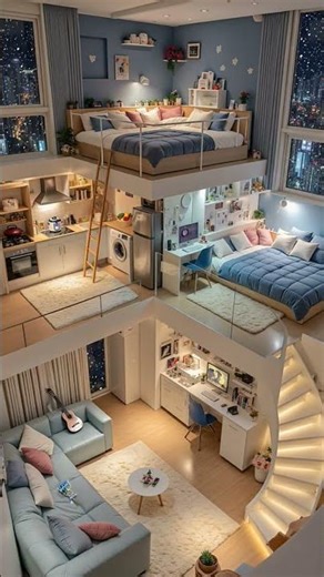 See The Most Creative Bedroom Ever! #ViralShorts #AIApartment #RelaxingVibes