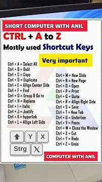 A To Z Shortcut Keys Very important Shortcut Keys_ #computer #laptop #windows #pc #computerknowledge