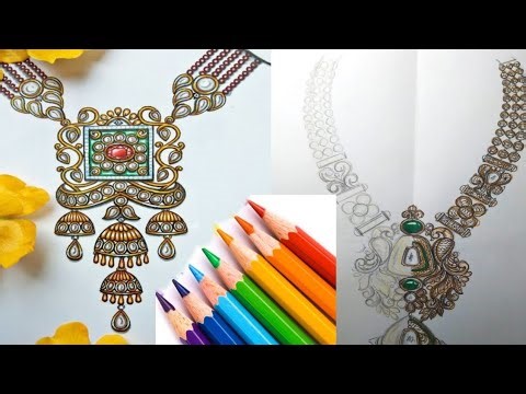 Realistic diamond 💎 jewellery structure//Diamond jewellery making ideas//easy jewellery drawing art