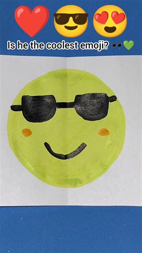 Cool Green Emoji Surprise! 😎💚 #shorts #art #emoji #rainbowjournal #diy #creativeartemoji #drawing