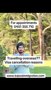 4.3K views · 53 reactions | Visa cancellation reasons #bajwaimmigration #bajwaimmigrationdandenong #amarjitsinghbajwa #marn2418706 | BAJWA Immigration Consultants | Facebook