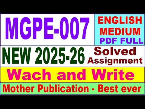 MGPE 007 solved assignment 2025-26 in English || mgpe 007 solved assignment 2026 || ignou mgpe7