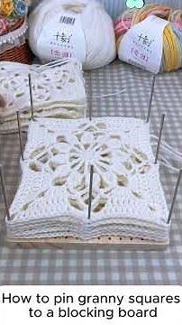 How to pin granny squares to a blocking board