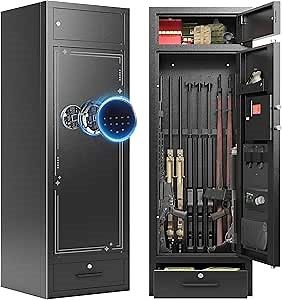 KAER Gun Safe10-15 Gun Safes for Rifle and Pistols Large Capacity Gun Cabinet Multi-Function Rifle Safe for Home Sturdy Anti-Theft Gun Safe for Rifle Racks Gun Safe Clearance with Removable Shelf