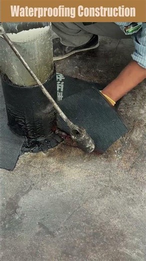 Edge sealing of bitumen waterproofing membrane at pipe penetrations