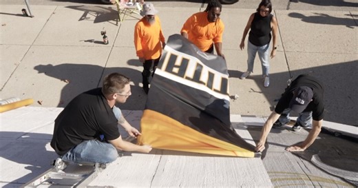 University of Wisconsin Oshkosh's new athletic mural aims to capture "spirit" of the community