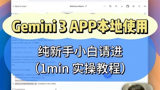 把Gemini3APP运行起来！实操演示！
