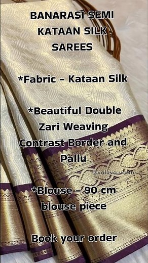 To order, please contact | Instagram - valuva.vasthr | #banaras #saree #sareesale #onlineshopping